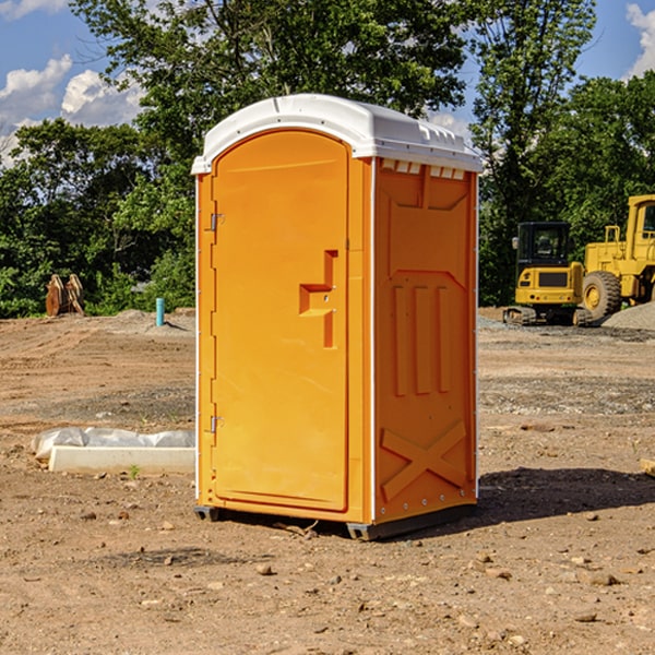 how often are the porta potties cleaned and serviced during a rental period in Mapleton